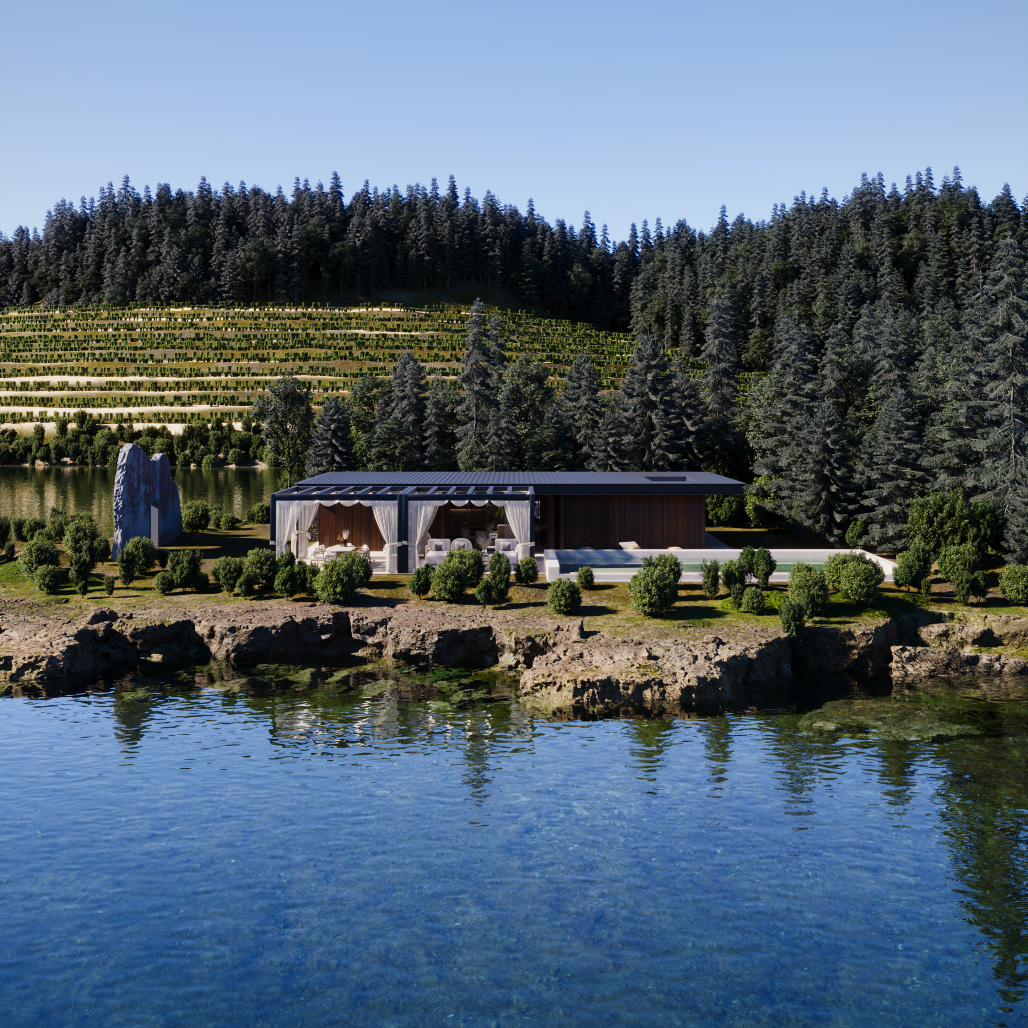 A modern house located in the Douro Valley in Portugal