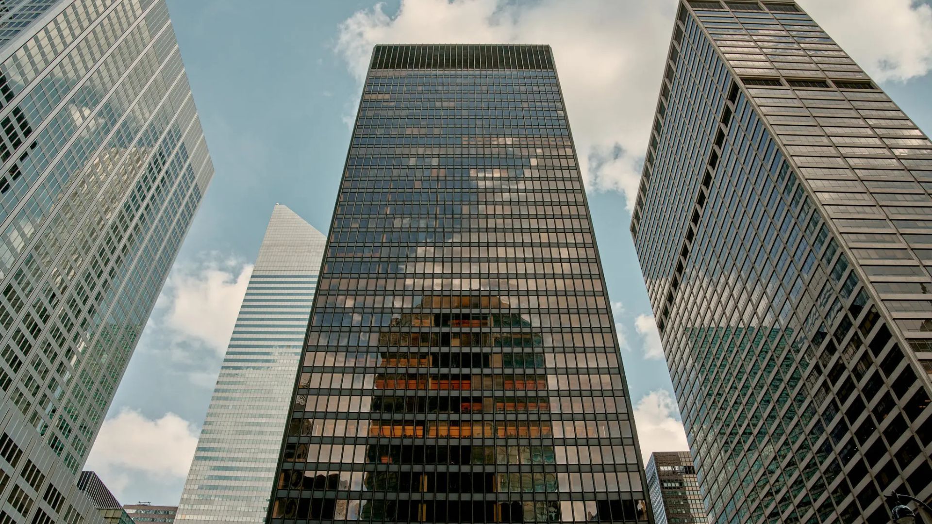 Seagram building view from below.