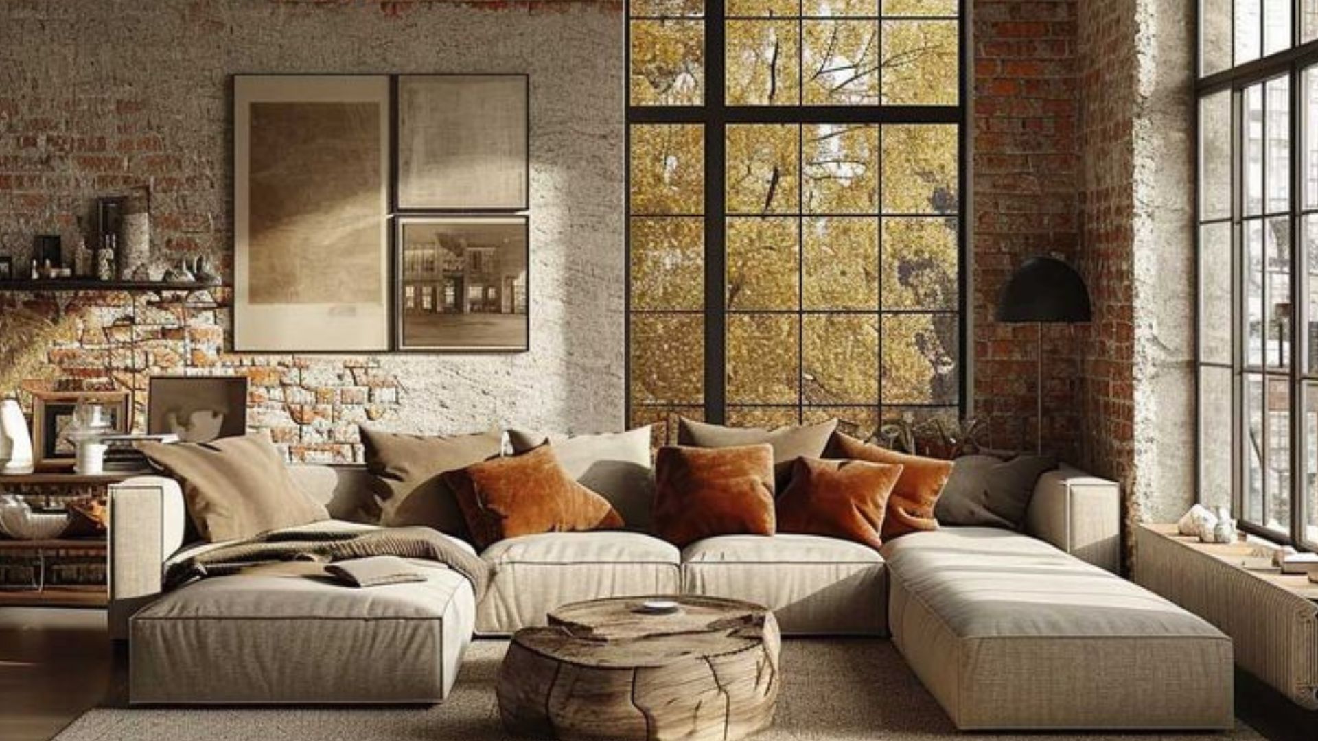 Urban Chic living room with earthy tones.