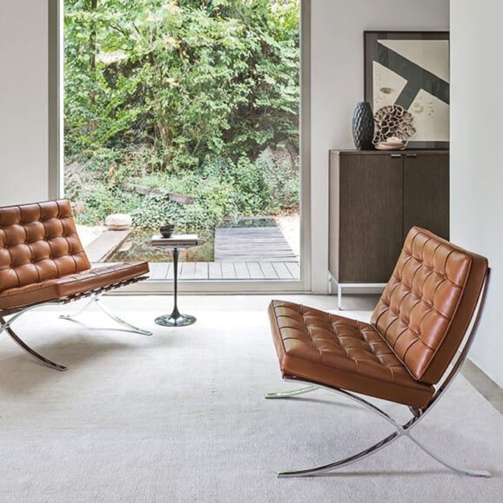 Living room with Barcelona chairs