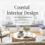 Bright and airy coastal living room with built-in window seating, soft grey and blue cushions, natural woven textures, and minimalist furniture, styled in Contemporary Coastal Interior Design.