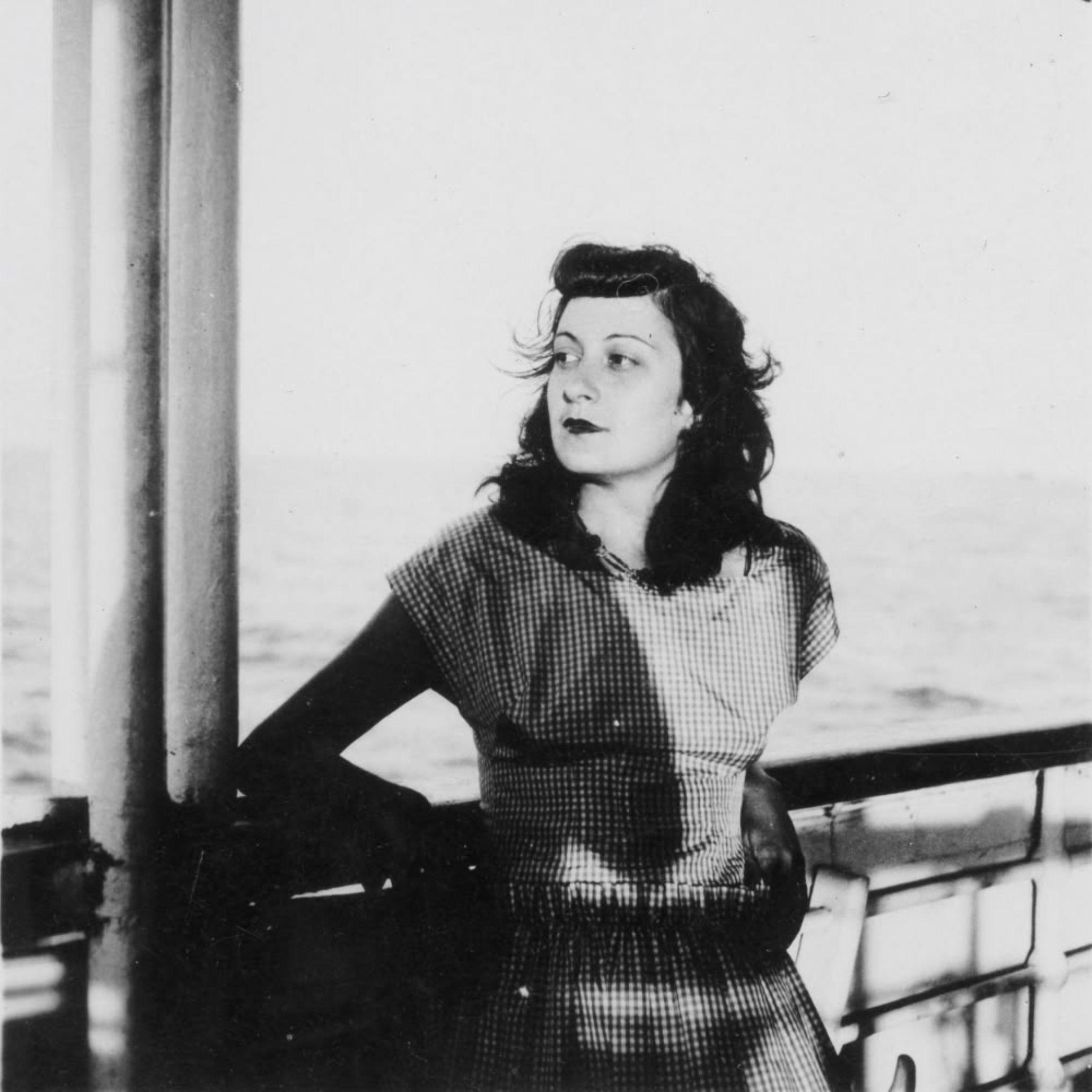 Photograph of a young Lina Bo Bardi, taken during her early career. Her European roots and modernist training are visible in her poised expression, symbolizing the foundation of her evolution into one of the most influential voices in contemporary architecture.