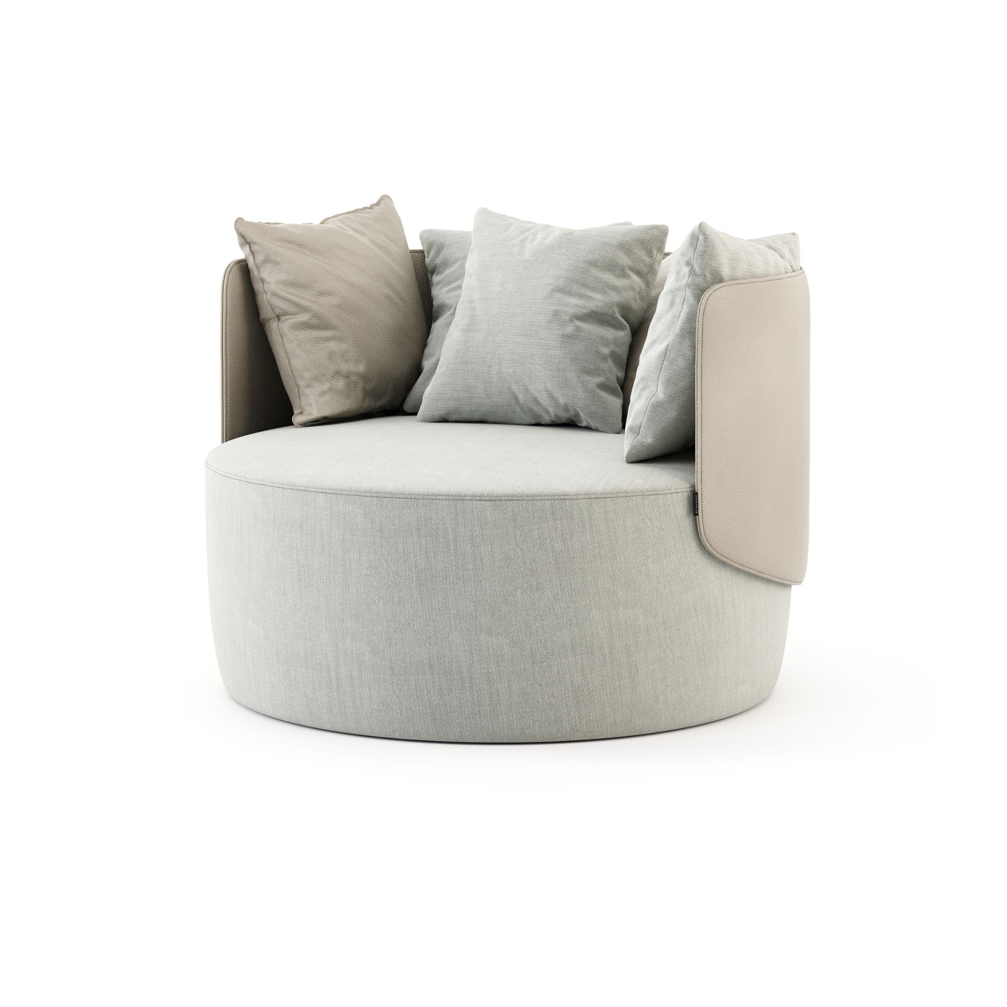 Margem Armchair by Stylish Club, a sculptural and inviting piece that merges modern furniture design with the softness of the Nancy Meyers Aesthetic. Its curved silhouette, neutral upholstery in soft pastel neutral hues, and elegant form make it ideal for both coastal interior design and Hamptons Style House settings.