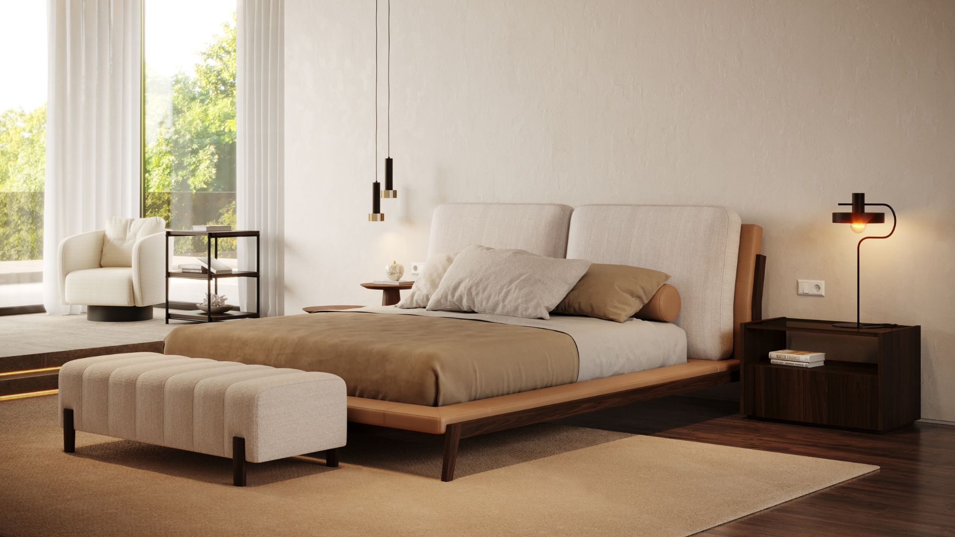The bed as the centrepiece of modern sleeping room design