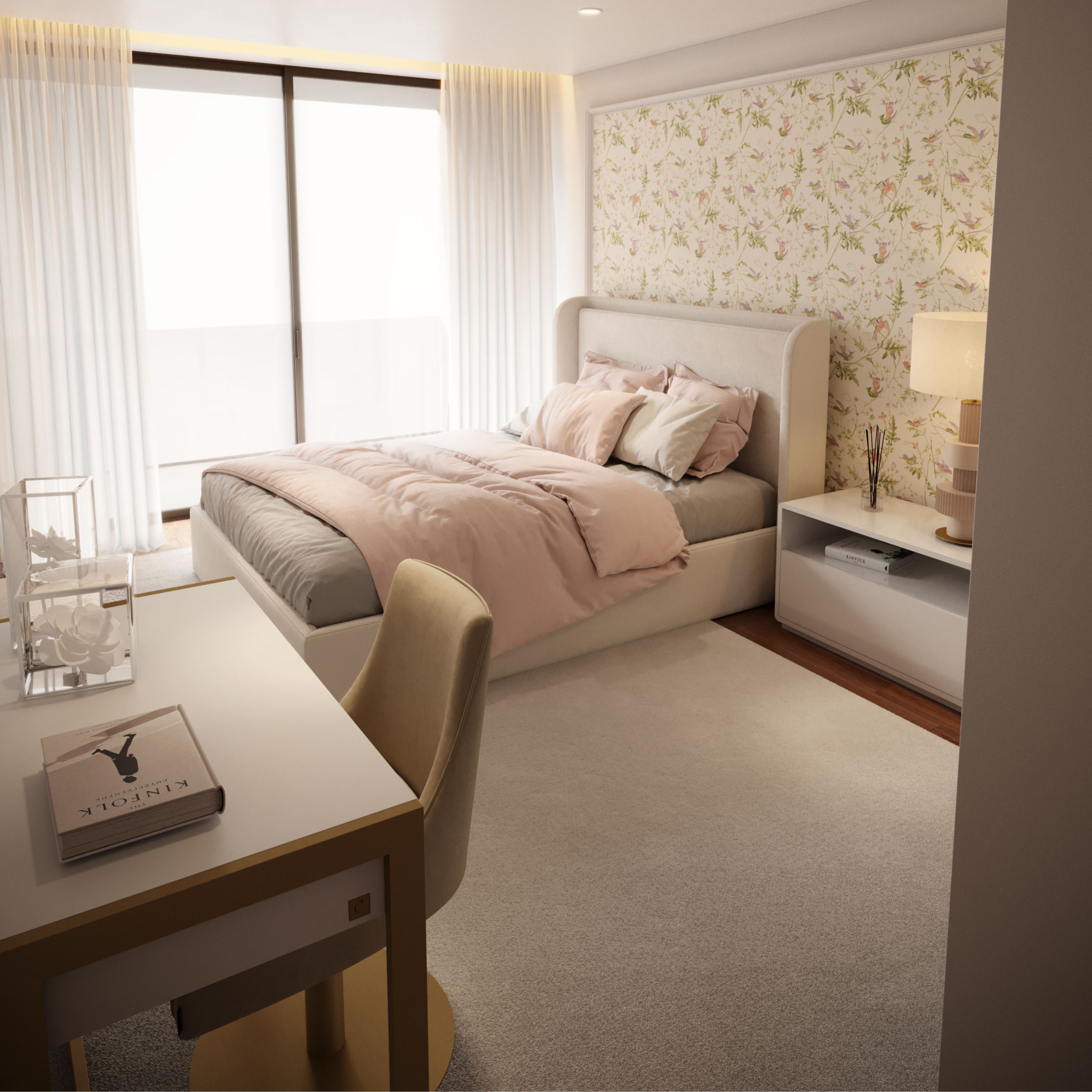Small feminine bedroom
