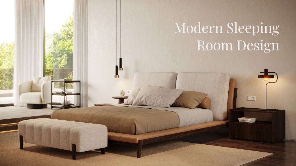 Modern sleeping room design.