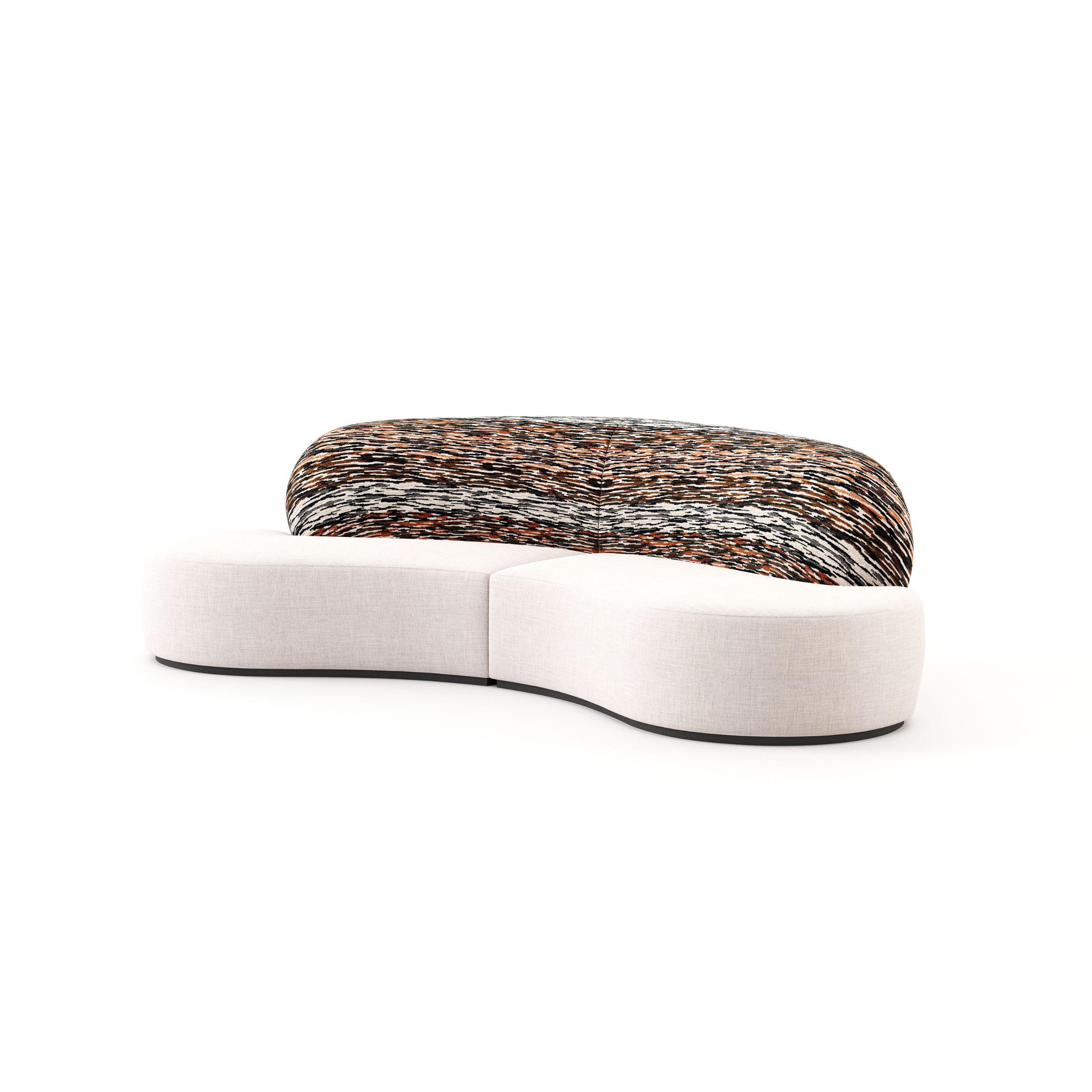 Cotton sofa, a high end furniture piece that stands out for its curves.
