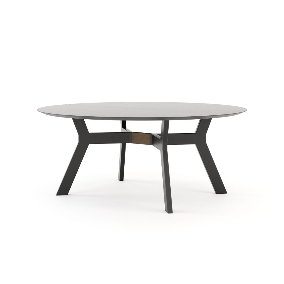A luxury dining table, in a circular shape, designed for a contemporary kitchen