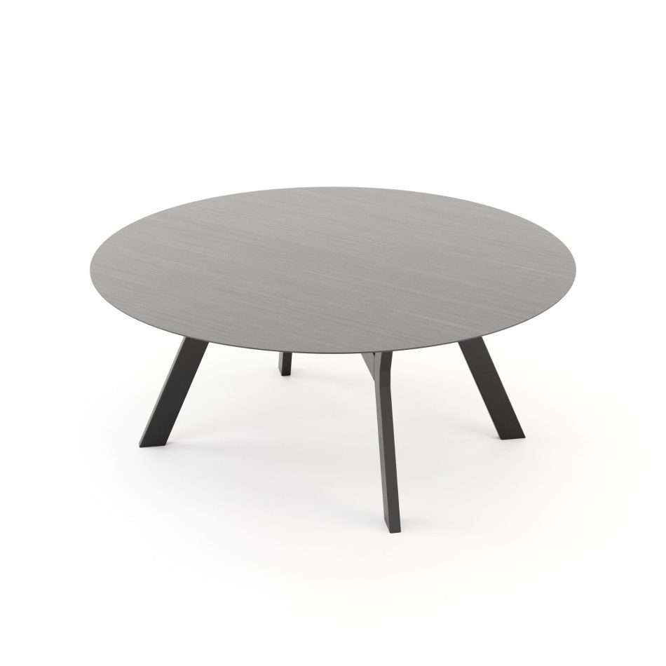 A luxury dining table, in a circular shape, designed for a contemporary kitchen