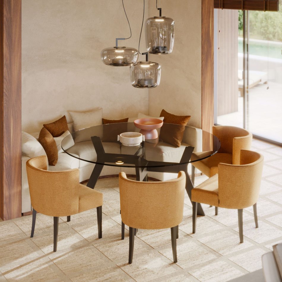 Luxury dining table for a contemporary kitchen.