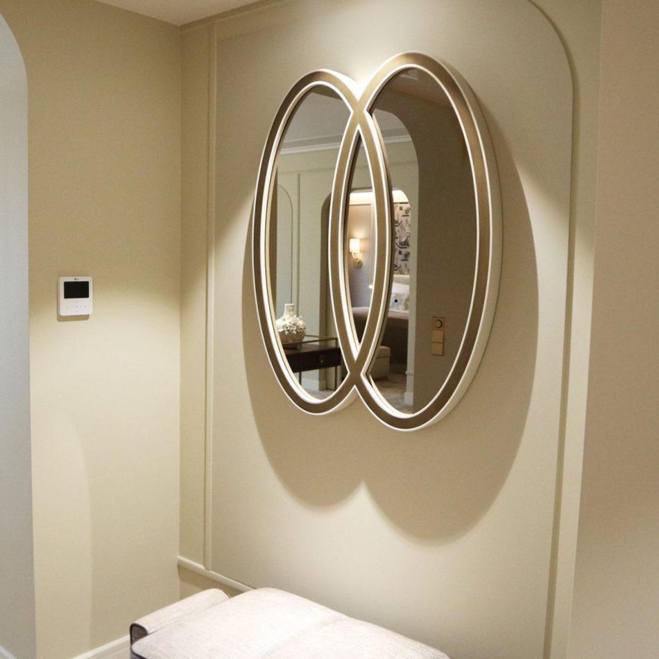 Luxury bedroom furniture assembled together for a glamorous look.