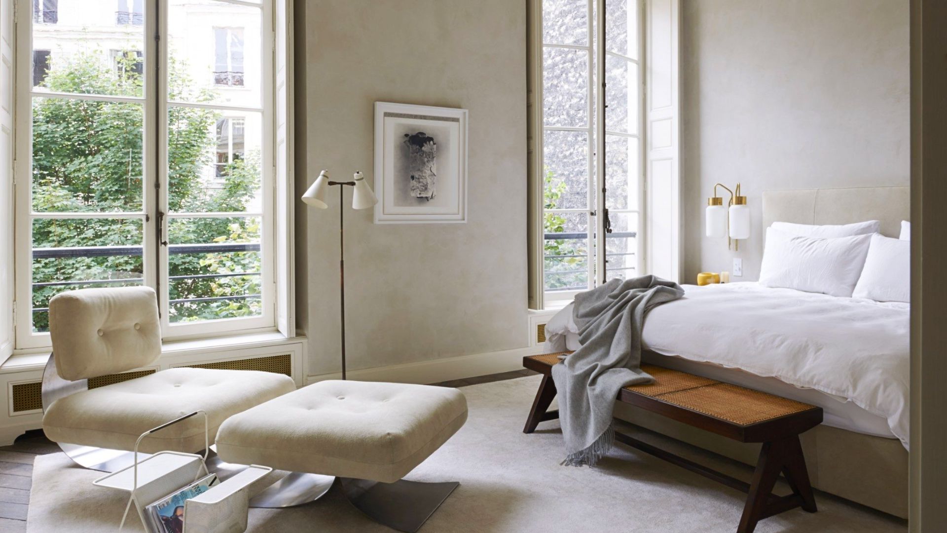 Minimalist bedroom from Joseph Dirand’s Bellechasse project, featuring soft natural light, refined proportions, and understated luxury - an embodiment of his silent architectural aesthetic.