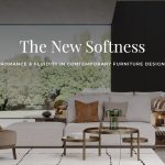 A contemporary living room featuring a large neutral sectional sofa with layered throw pillows, paired with a round glass coffee table and two curved armchairs. The space reflects contemporary furniture design through its soft palette, clean lines, and inviting composition. Floor‑to‑ceiling windows frame lush greenery, allowing natural light to enhance the room’s serene, modern atmosphere.